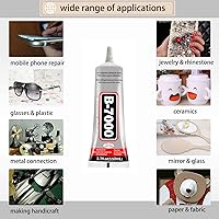Vista 7 de B-7000 - Pegamento B7000 de 3.7 fl oz, adhesivo industrial multiusos de alto grado B7000, adhesivos transparentes semifluidos adecuados