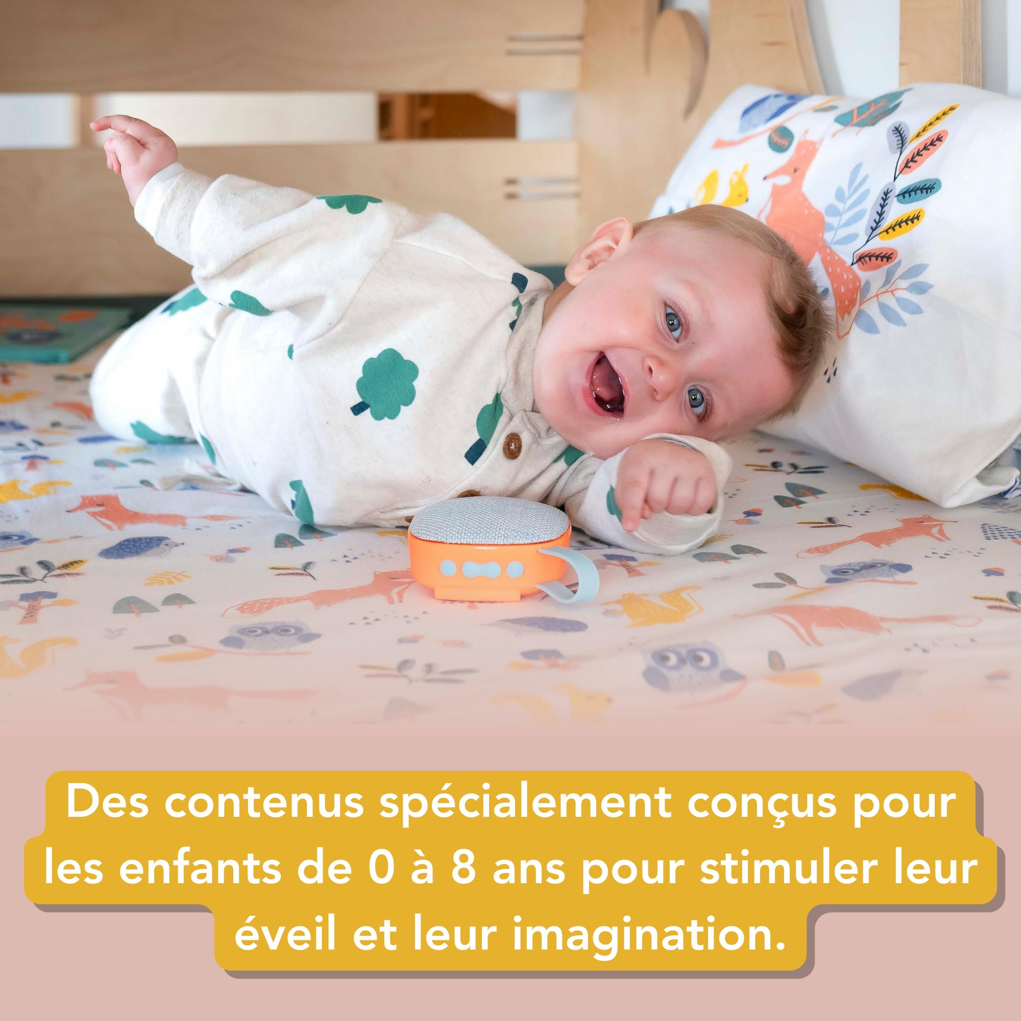 MAIASAURA | Maïa la Boite à Histoires et Musique pour Enfant avec 50 Titres Inclus pour 4H d'écoute | De 0 à 8 ans | Comptines, Berceuses et Histoires | Conteuse Personnalisable avec vos Contenus MP3