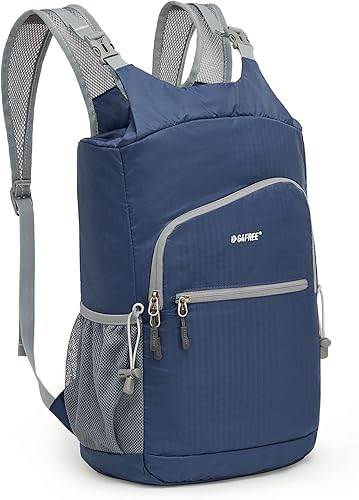 G4Free Mochila de senderismo plegable de 25L Mochila de hombro impermeable ligera plegable para viajes al aire libre Camping, Gris, Mochilas Daypack