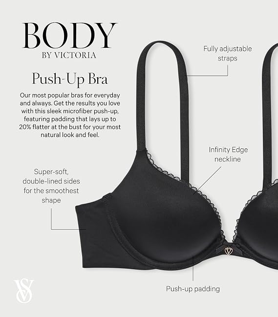 Victoria's Secret Women's Body By Victoria Push Up Bra, Bras for Women (32A-38DDD)