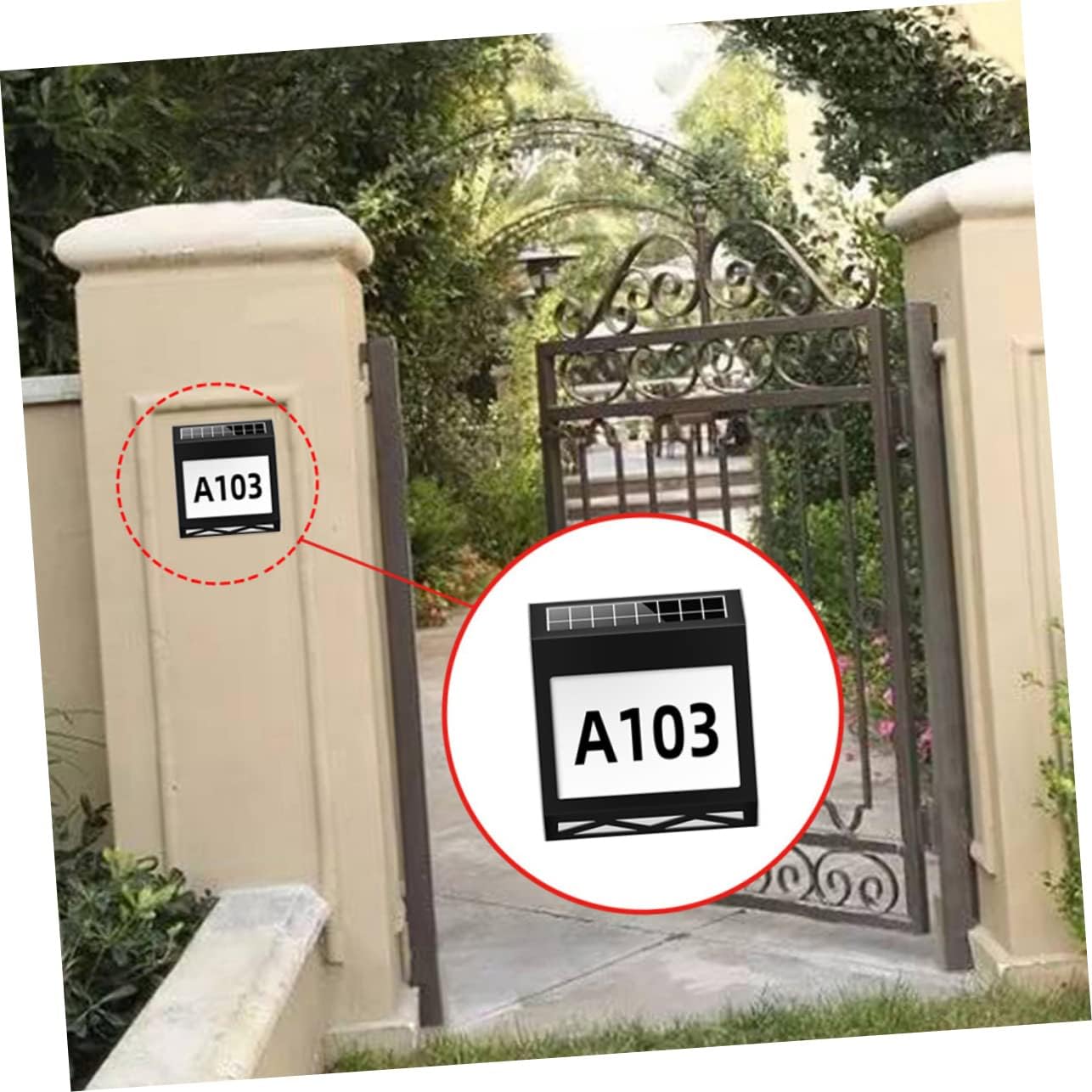 Generic Solar Address Sign with Led Illumination House Number Lamp for Outdoor Use Energy-saving Solar-powered Light for Gardens Patios and Pathways