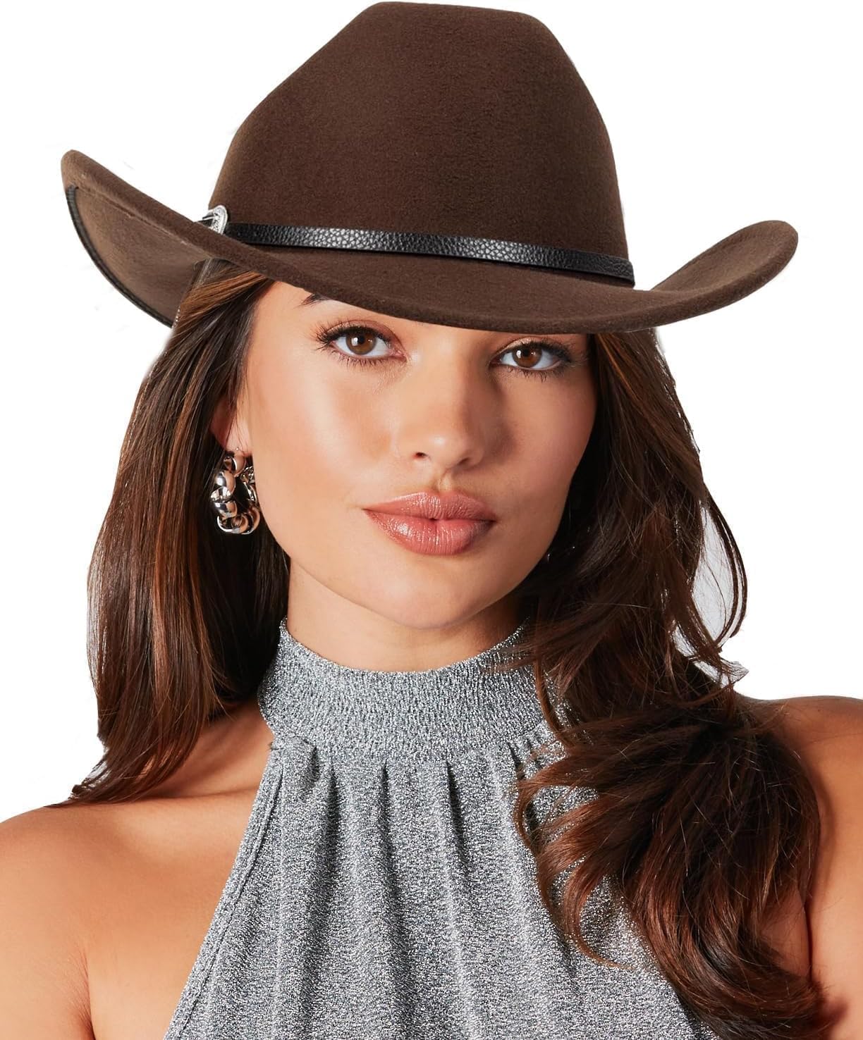 Chapeau Cowboy Américain Femme Chapeau Cowboy Unisexe Michear - Feutre Façonnable Style Western Chapeau Cow Boy