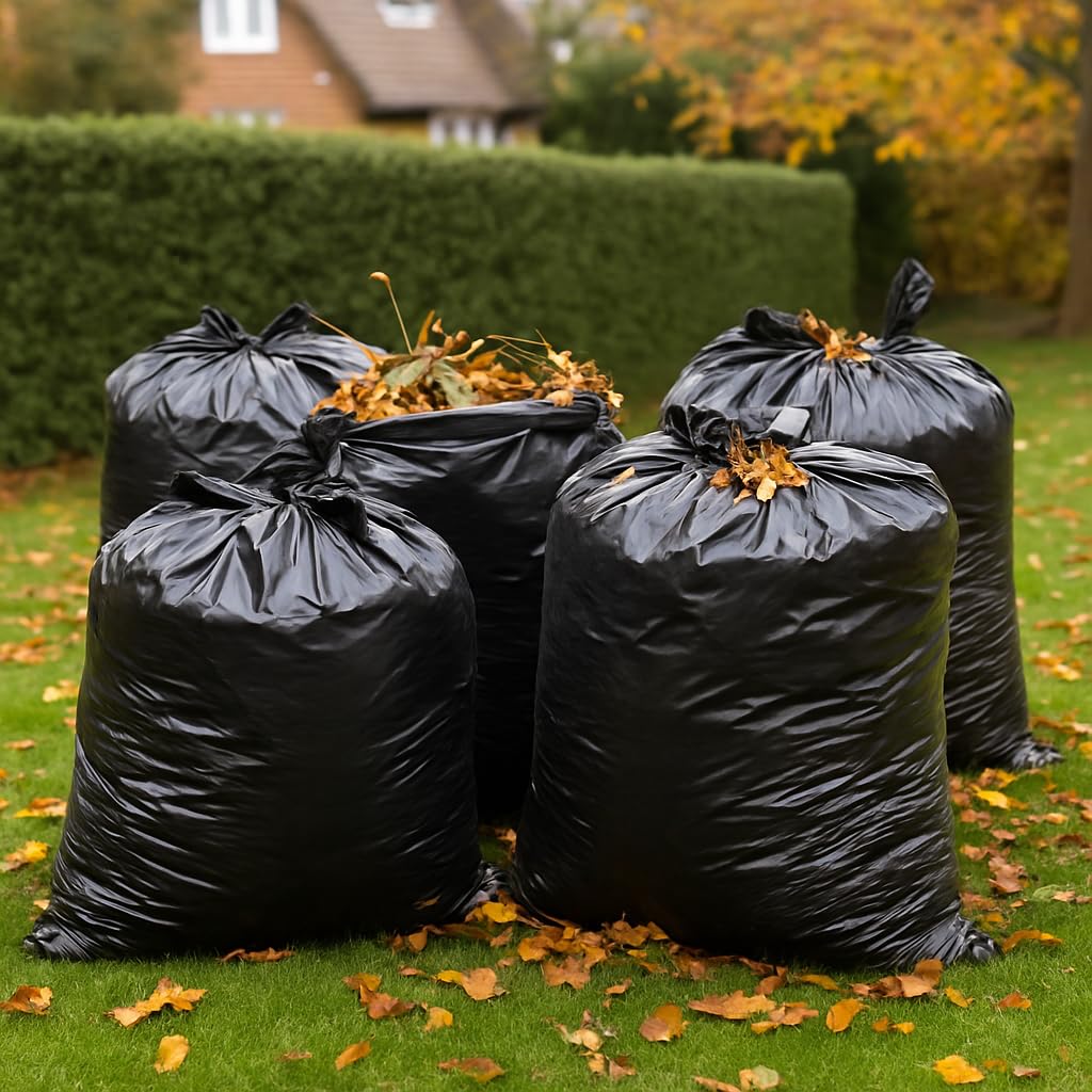 Babylonplast Worki na śmieci 120 l, bardzo mocne, czarne, stabilne, odporne na rozerwanie, 70 x 110 cm, nadają się do recyklingu i przyjazne dla środowiska, worki na odpady budowlane 70 µ/typ 100 (200