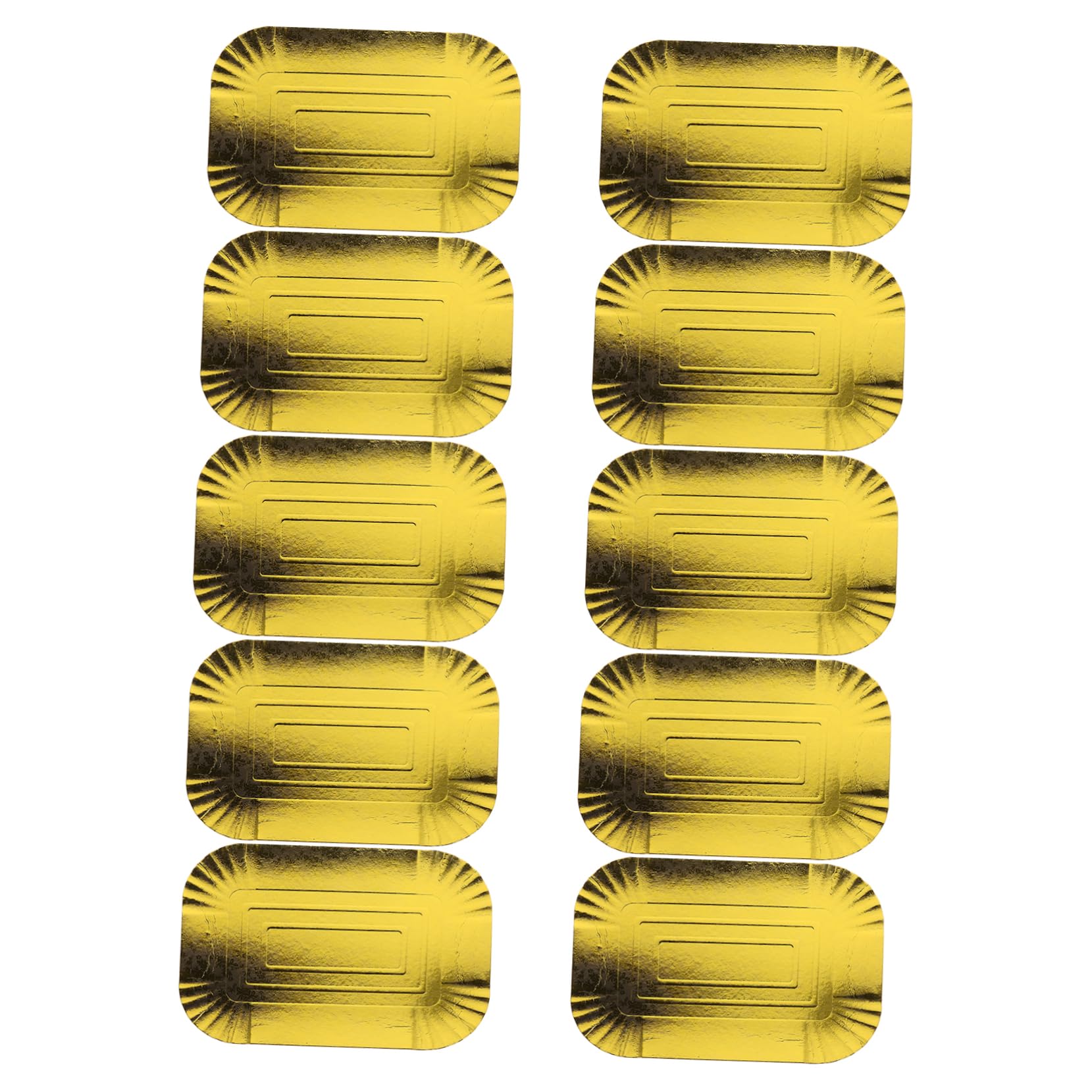 FRCOLOR Piatti di Carta Usa e Getta Oro in Carta Foglia di Alluminio, Design Semplice e Alimentare, Confezione da 10 Pezzi per Banchetti e Hotel