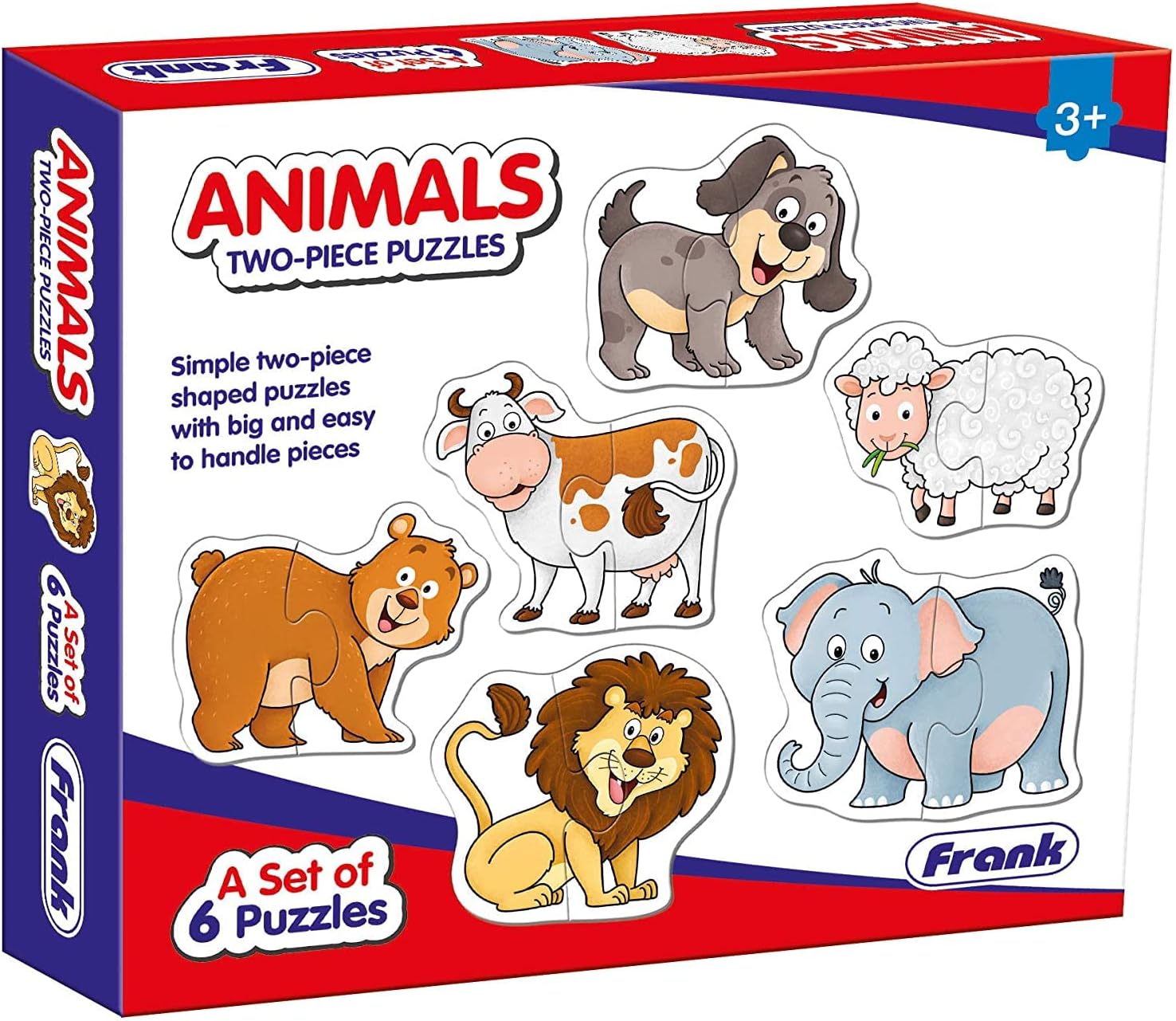 Buy Frank Animals Puzzles A Set of 6 TwoPiece Shaped Jigsaw Puzzles