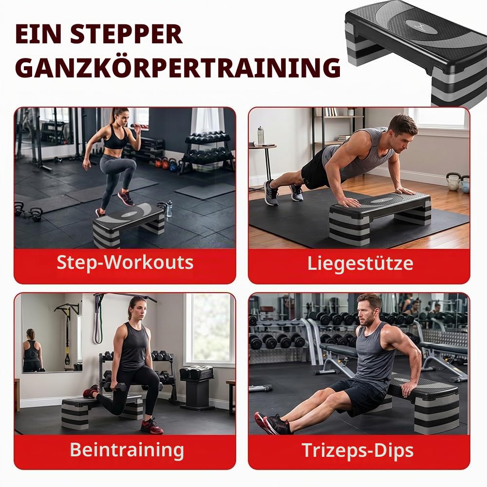 MAXSTRENGTH Aerobic Stepper Cardio Fitness Schritt board-3 Ebenen Home Fitness Block
