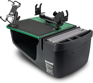 AutoExec Efficiency GripMaster 자동차 데스크, 차량 워크스테이션 및 모바일 오피스용, 캐리비안, 휴대폰 마운트, 태블릿 마운트 및 프린터 스탠드 포함