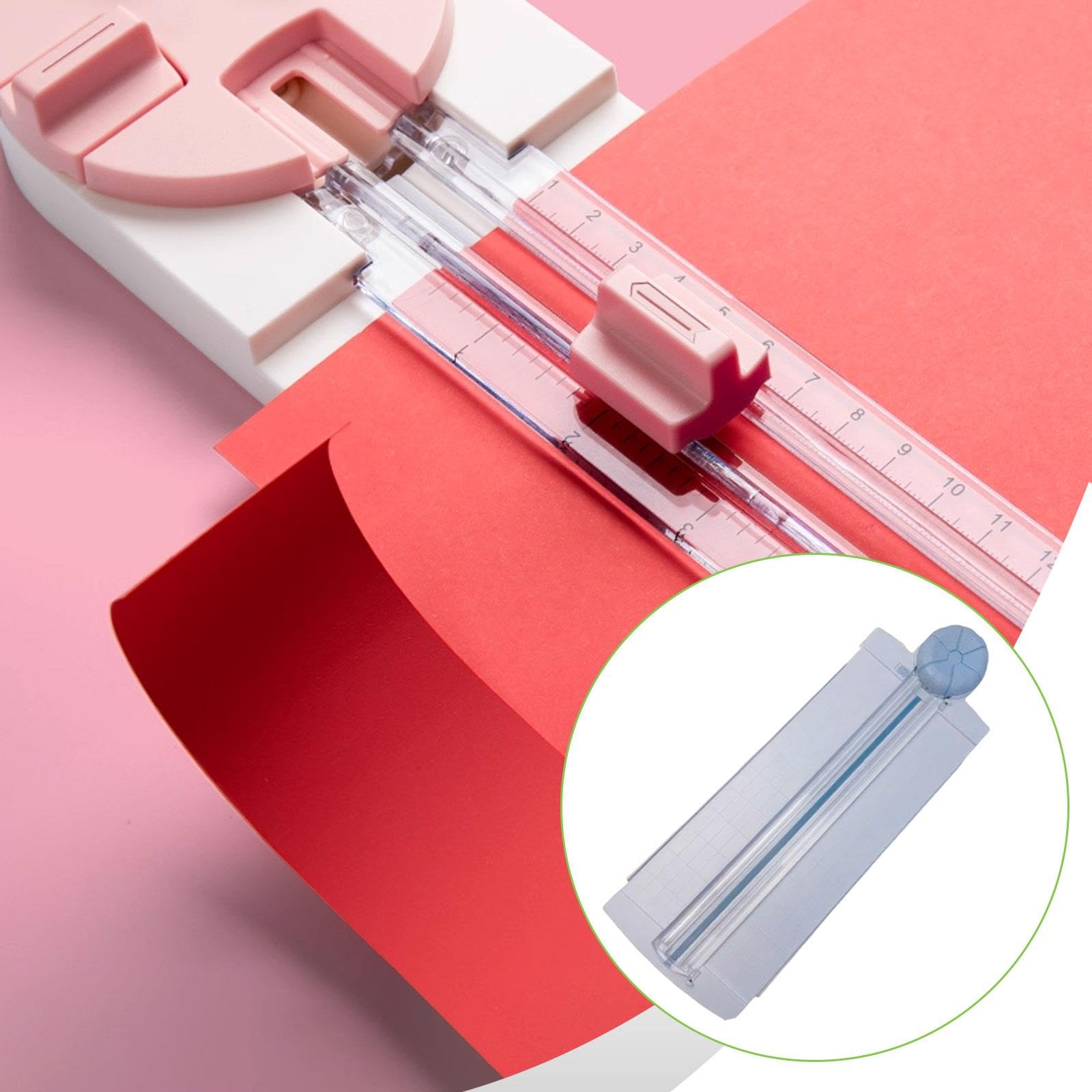 de Papel, Multiherramienta, Dispositivo para Cortar Papel, Accesorio para Manualidades, Regla de Corte. Fabricado con Material para Scrapbook, Azul
