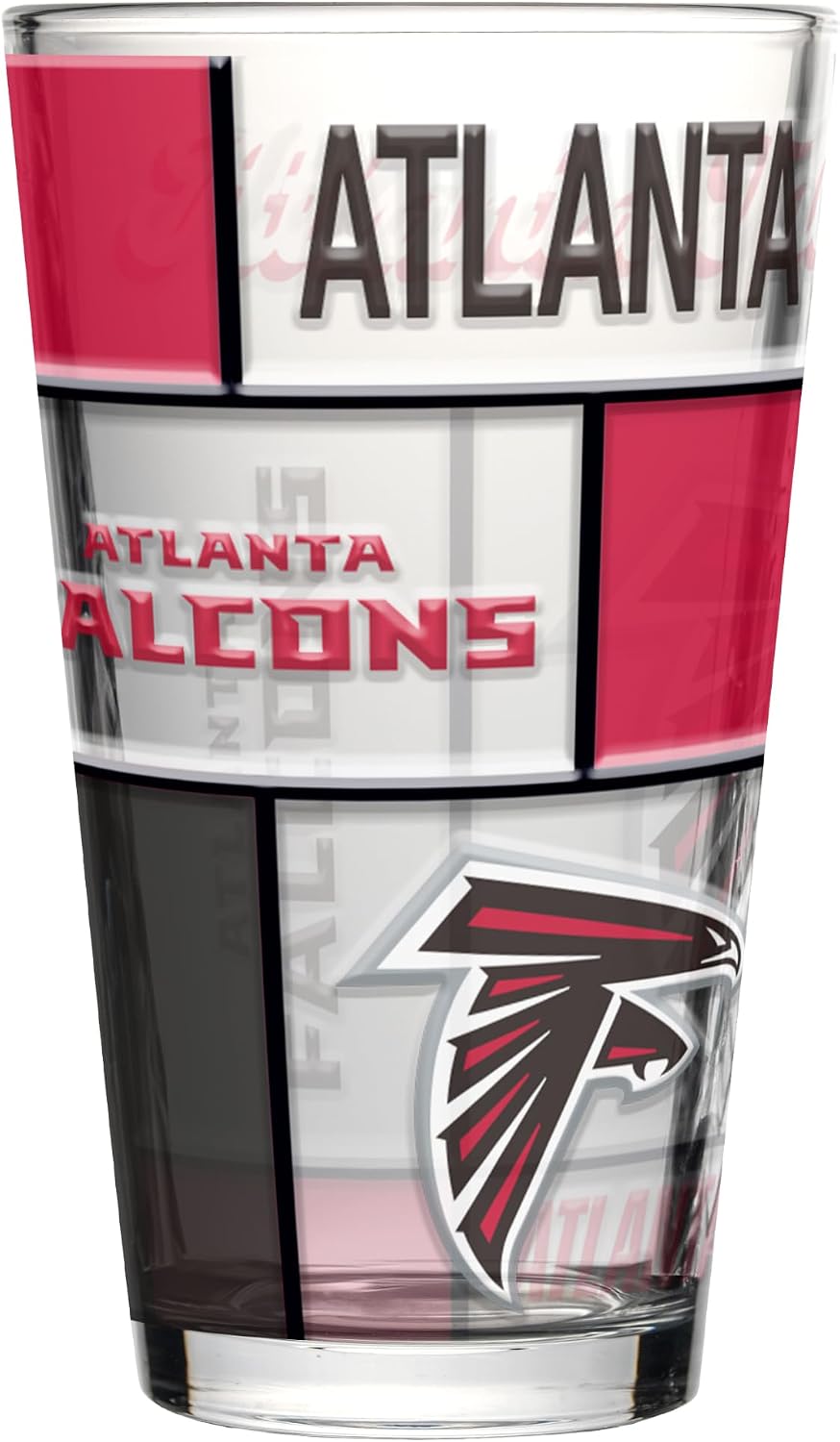Falcons 16oz Quilted Stained Pint Glass by Logo Brands