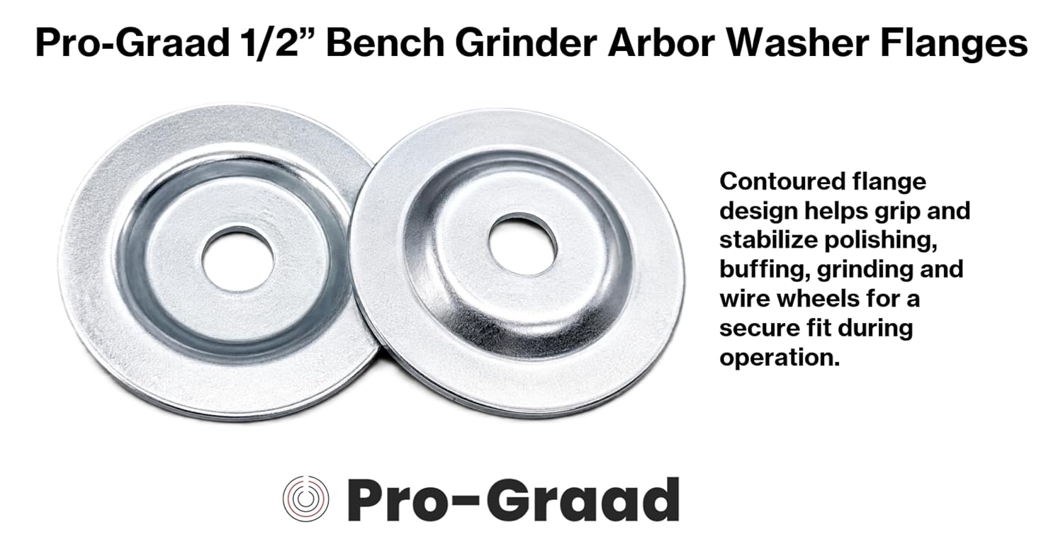 1/2" Bench Grinder Arbor Washer Flange Set, 3.1" OD, 2 Sets