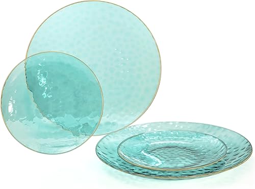 Miniatura 9 de "Ocasiones" Paquete de 50 platos (25 invitados) - Juego de platos de plástico desechables para fiestas de boda de peso pesado, cena de 25 x 10