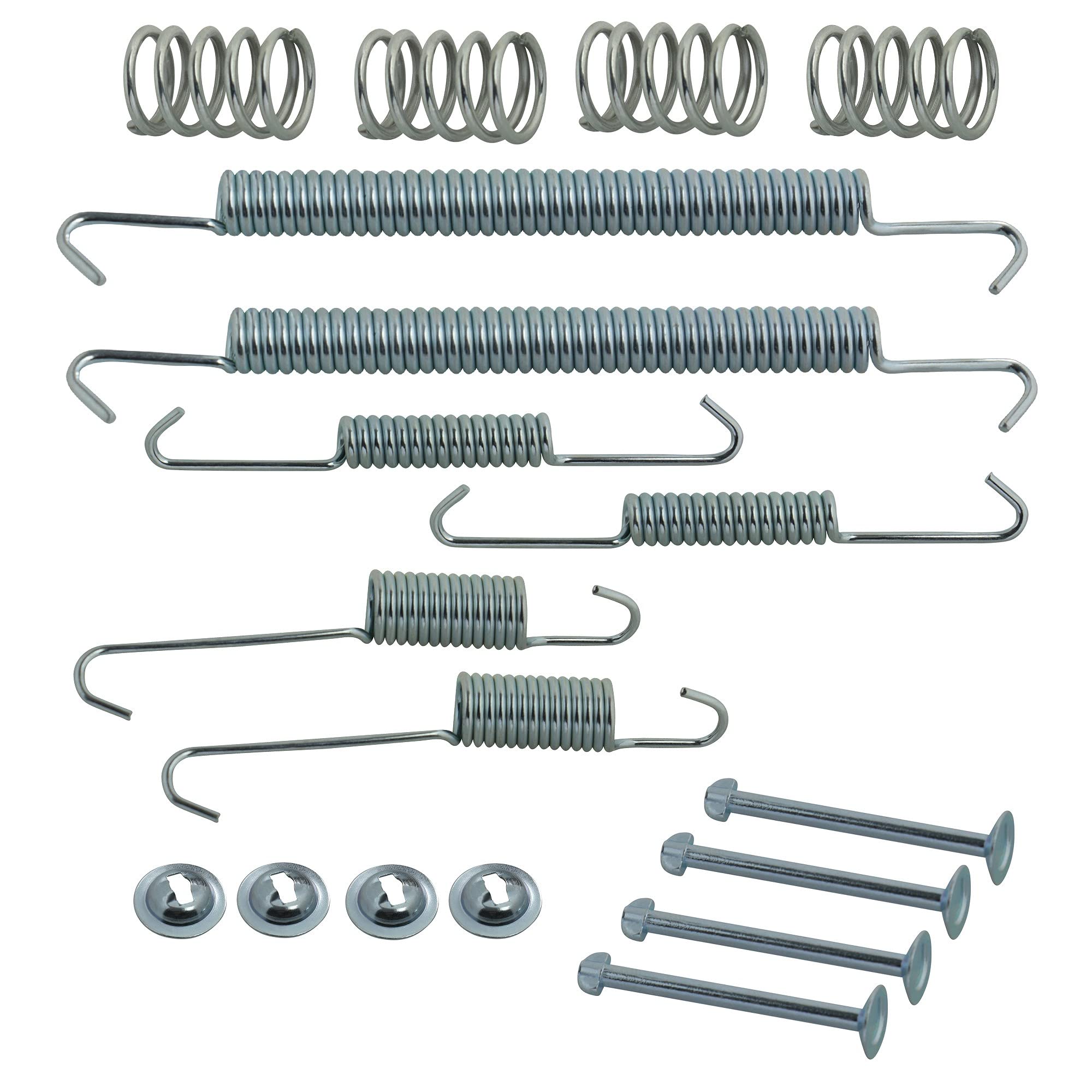 BESTPRICE Set freni incl. dischi freno anteriori Ø 266 mm + pastiglie freno anteriori ventilate e ganasce freno posteriori + cilindretti freno ruota