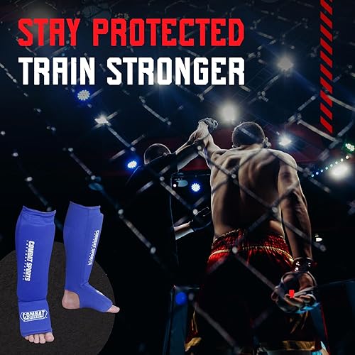 Vista 13 de Combat Sports canillera cubrempeine de tela elástica, para MMA, lavable, espinilleras protectoras acolchadas para enfrentamiento, entrenamiento, Gris