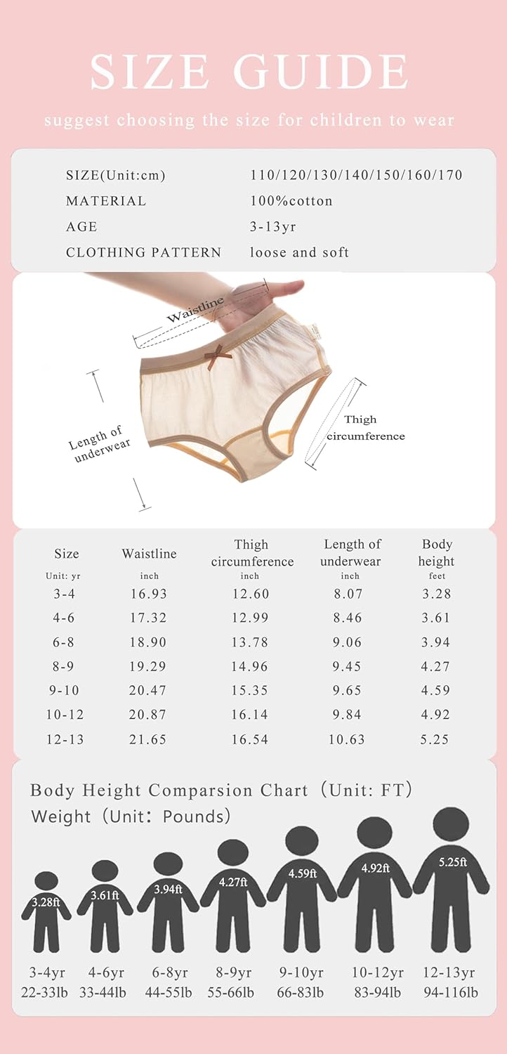 GZMM Girls Underwear Organic Cotton Panties Toddler Kids Briefs - Image 5
