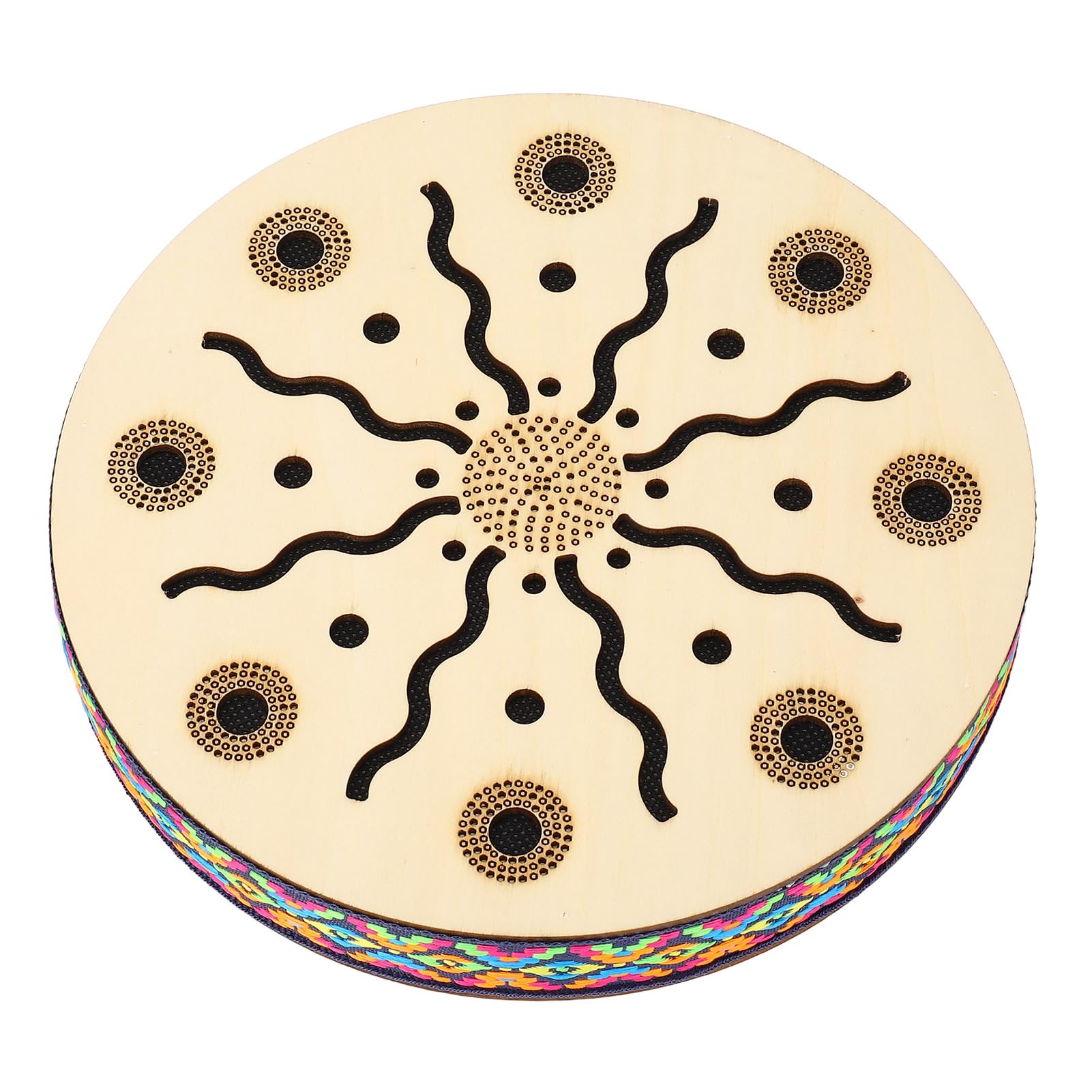 Sea Drum Ocean Wave Sound da 8 pollici Maple Portable Maple Wood Etnic Musical Percussion Strument per bambini per adulti Music Classroom Camping