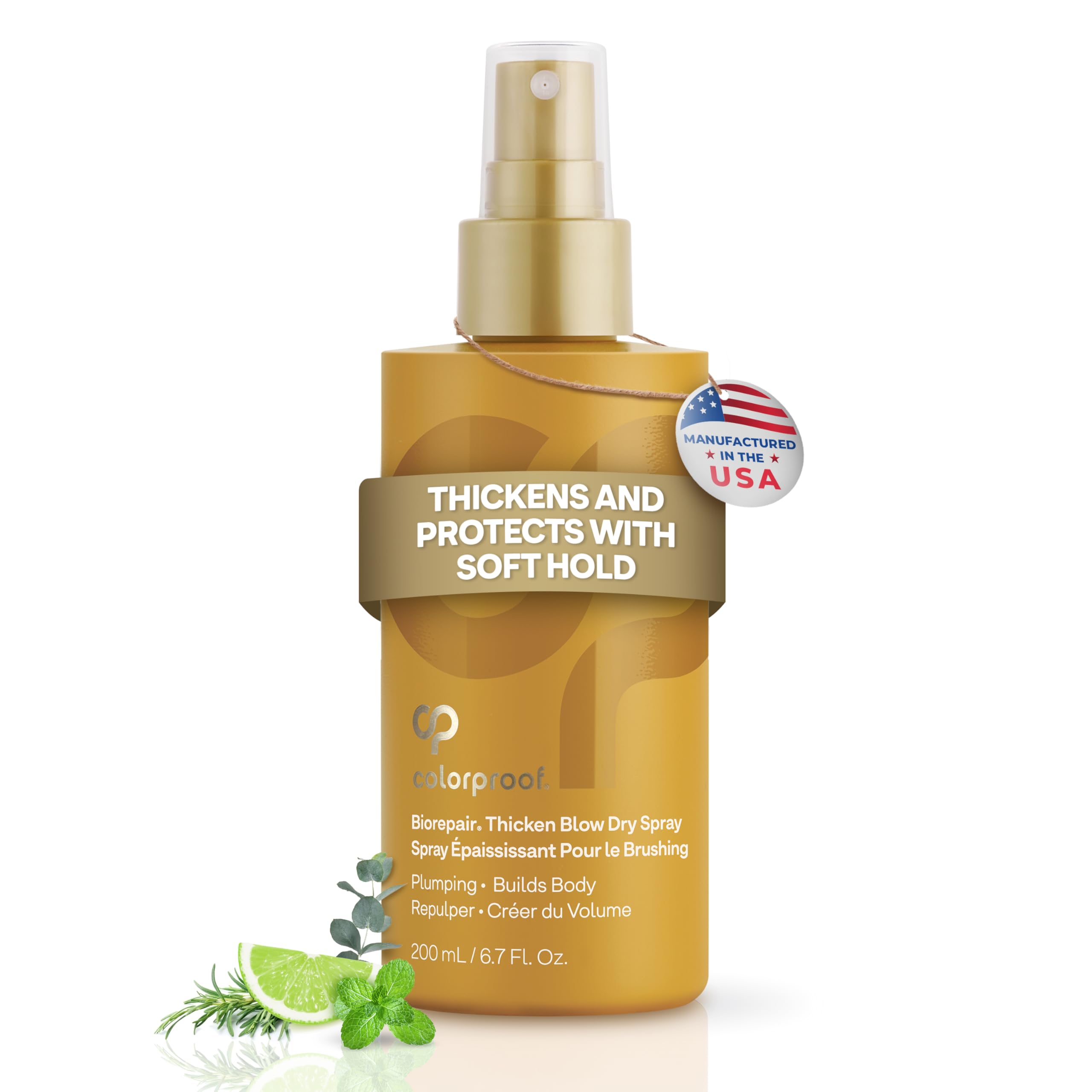 Colorproof Biorepair Thicken Blow Dry Spray 6.7 Fl Oz | Volumizing Spray for Fine Thinning Hair | Hair Thickening Spray With Fresh Lime, Mint Leaf & Rosemary Scented | Sulfate-Free & Color-Safe