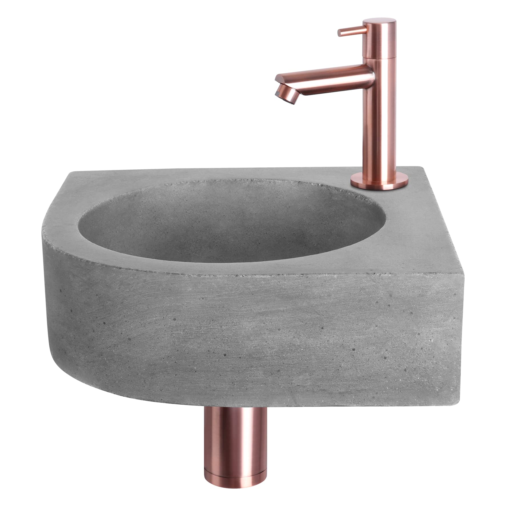Lavabo gris foncé béton pour toilettes modernes et lave-mains compact complet Cleo