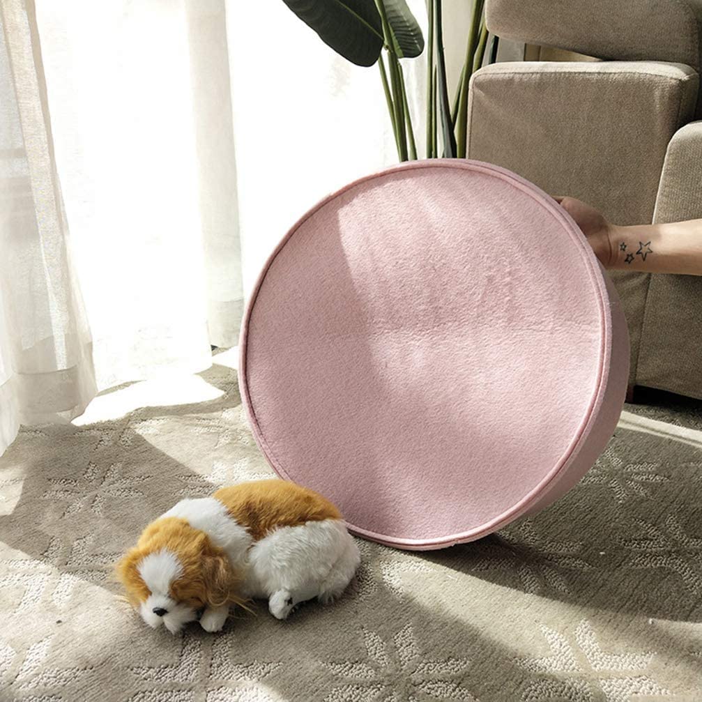 legowisko dla psa, Chłodząca podkładka uspokajająca łóżko filcowe legowisko dla zwierząt letnie śpiące psa i kota hodowla psów koty(Pink,50 * 50 * 8CM)