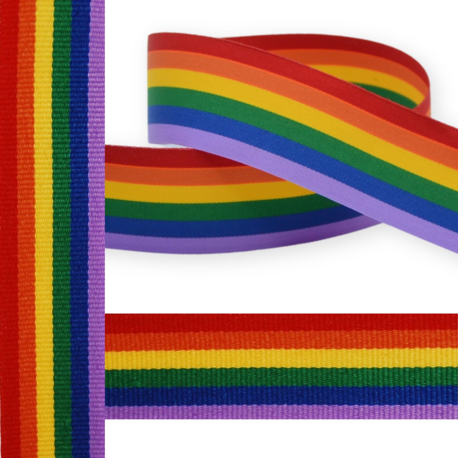 35mm Rainbow Faille Ribbon - Gift Wrap, Bow Making, Pride, Cakes, Birthday Gifting, Crafts, Bouquets, Home Décor (35mm x 5m)