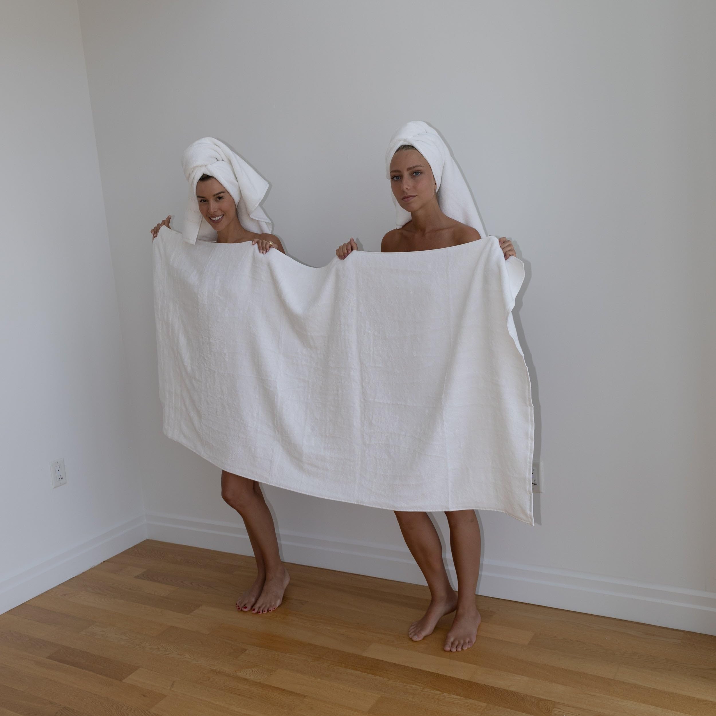 Lot De 2 Serviettes De Bain En Bambou - 74x34 Cm, 700 G/m² - Extra Douces, Absorbantes, Séchage Rapide - Qualité Spa - 3