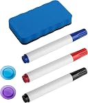 KUNOVA Magnetic Glass Whiteboard White Board Dry Erase Board, White, 4 X 3 Feet 48"x 36" 120 X 90 CM with 3 Markers and 2 Magnets