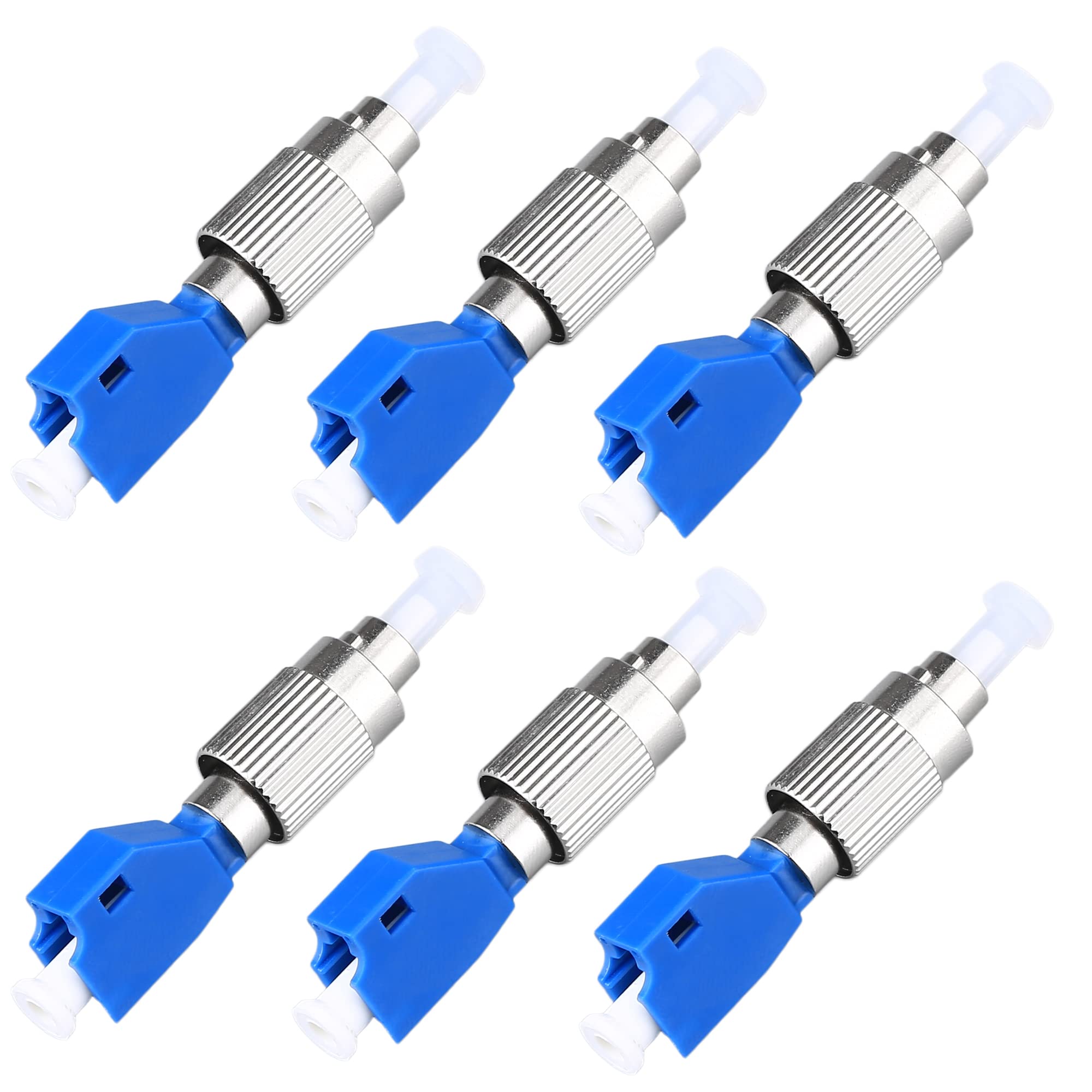 FC Male to LC Female UPC Fiber Optical Cable Connector Convertor Adapter Flange 2.5 1.25mm Single Mode Compatible with FTTH Optical Power Meter OPM Visual Fault Locator VFL 6pcs