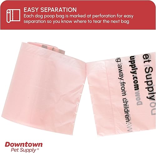 Miniatura 5 de Downtown Pet Supply 1000 bolsas de basura perfumadas de lavanda para perros con dispensador de bolsas de excremento de perro, a prueba de fugas,