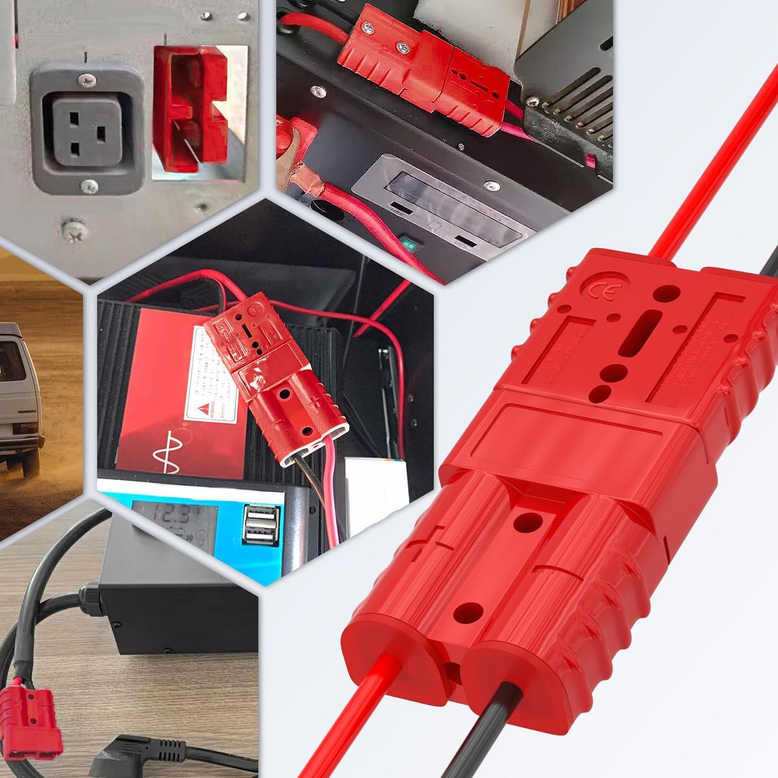 Attacco rapido per verricello, connettore per batteria a sgancio rapido, 50 Ampere, cavo a taglio rapido, da 6 a 12 gauge – 12 – 36 V, set di recupero connettore rapido per