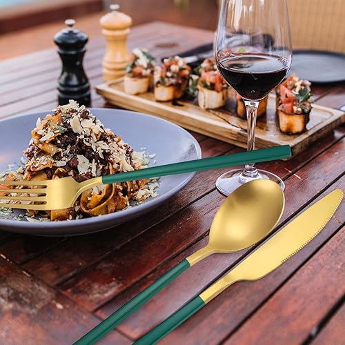 Miniatura 5 de AARAINBOW Juego de cubiertos de acero inoxidable de 6 piezas, portátil, reutilizable, juego de utensilios de viaje, incluye palillos, cuchillo,