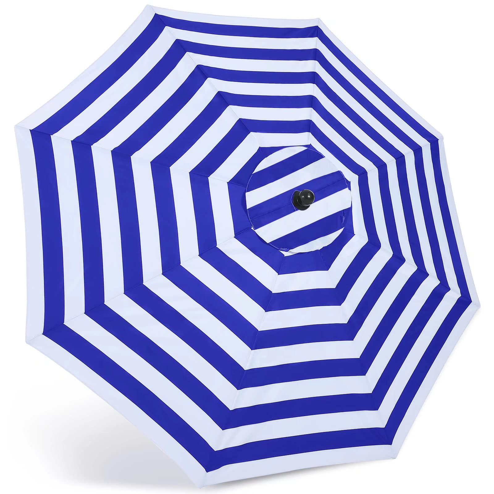 ABCCANOPY 9ft Outdoor Umbrella Replacement Top Suit 8 Ribs (Blue&amp;White)