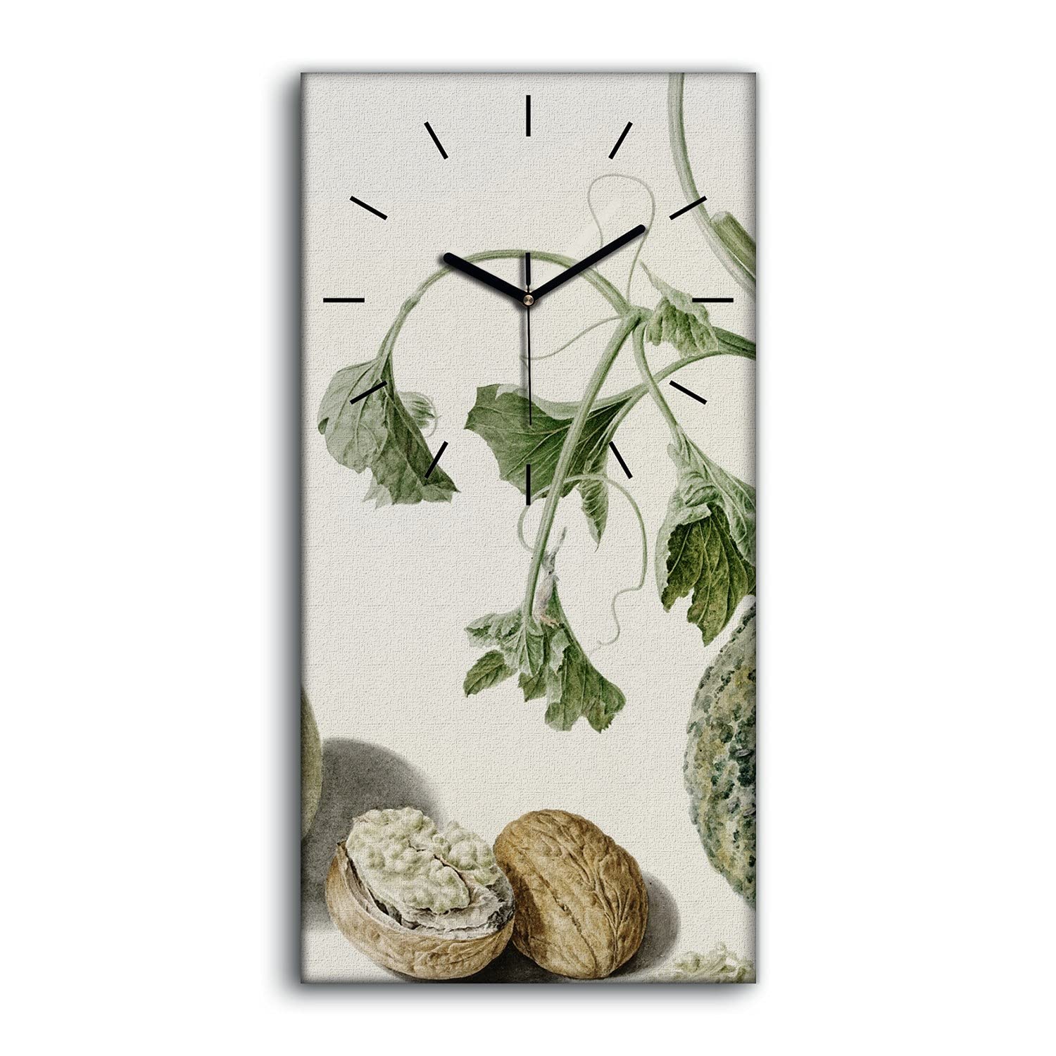 Horloge murale moderne en toile 30x60 cm tableau fruits et noix design