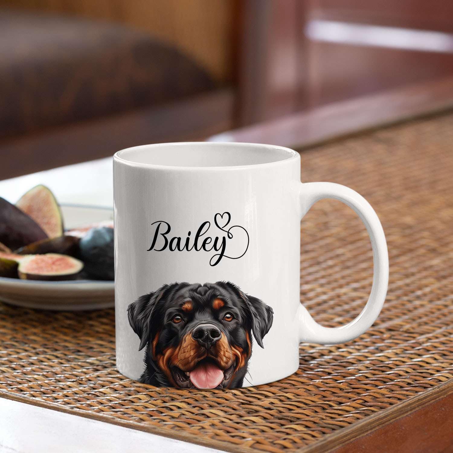 Amazon.com: Personalized Ceramic Cup - Rottweiler Portrait Mug 11oz 15oz,  Custom Name Coffee Mug, Funny Dog White Cup, Customized Breed Gift for Mom  Dad on Birthday : Home & Kitchen
