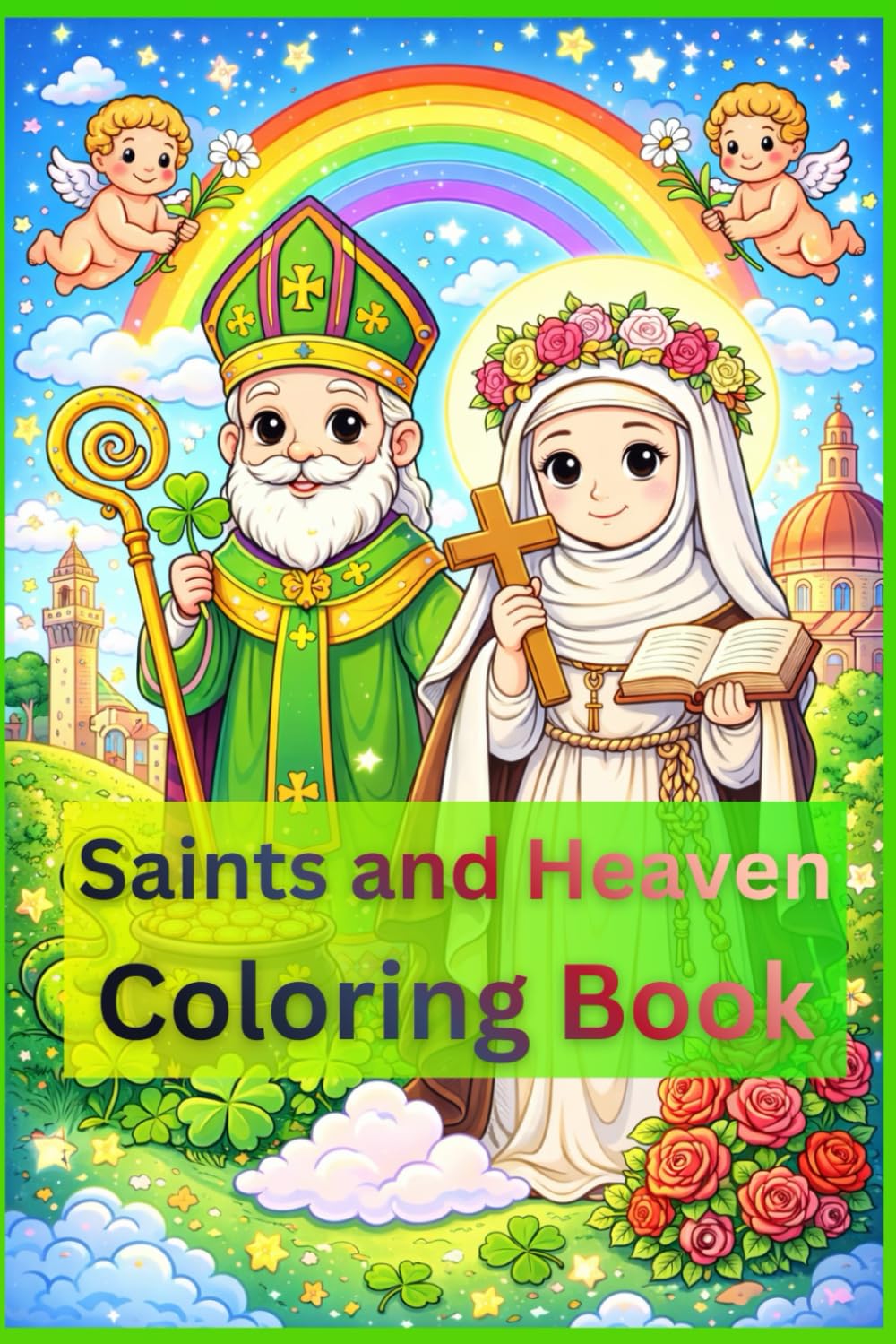 Saints and Heaven Coloring Book for Kids: 20 Catholic Saints to Color — Mary, Jesus & Saint Michael the Archangel — Christian Coloring Book Ages 3–8