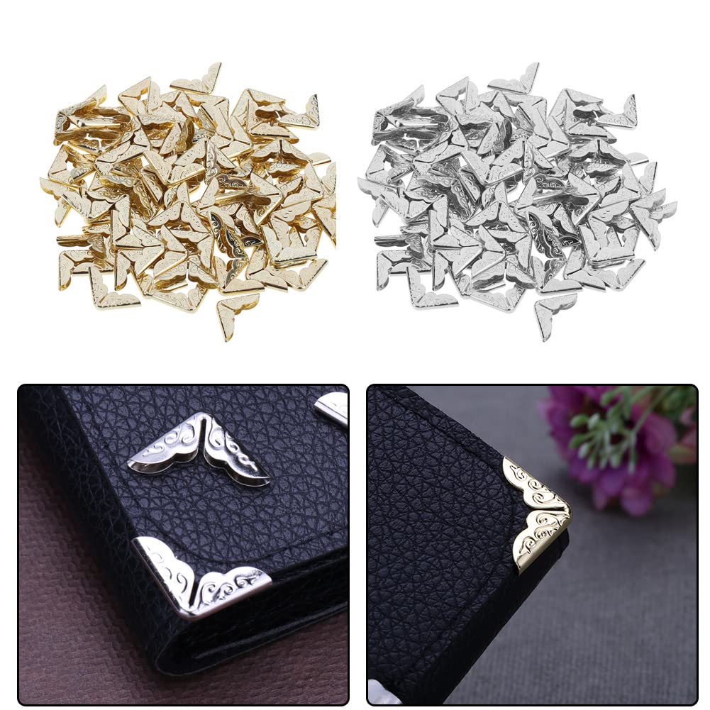 Narożniki do zdjęć w albumie, zabezpieczenia narożników książek Metalowe złoto i srebro 8 mm Opakowanie od 100 300 sztuk(Silver 300pcs)
