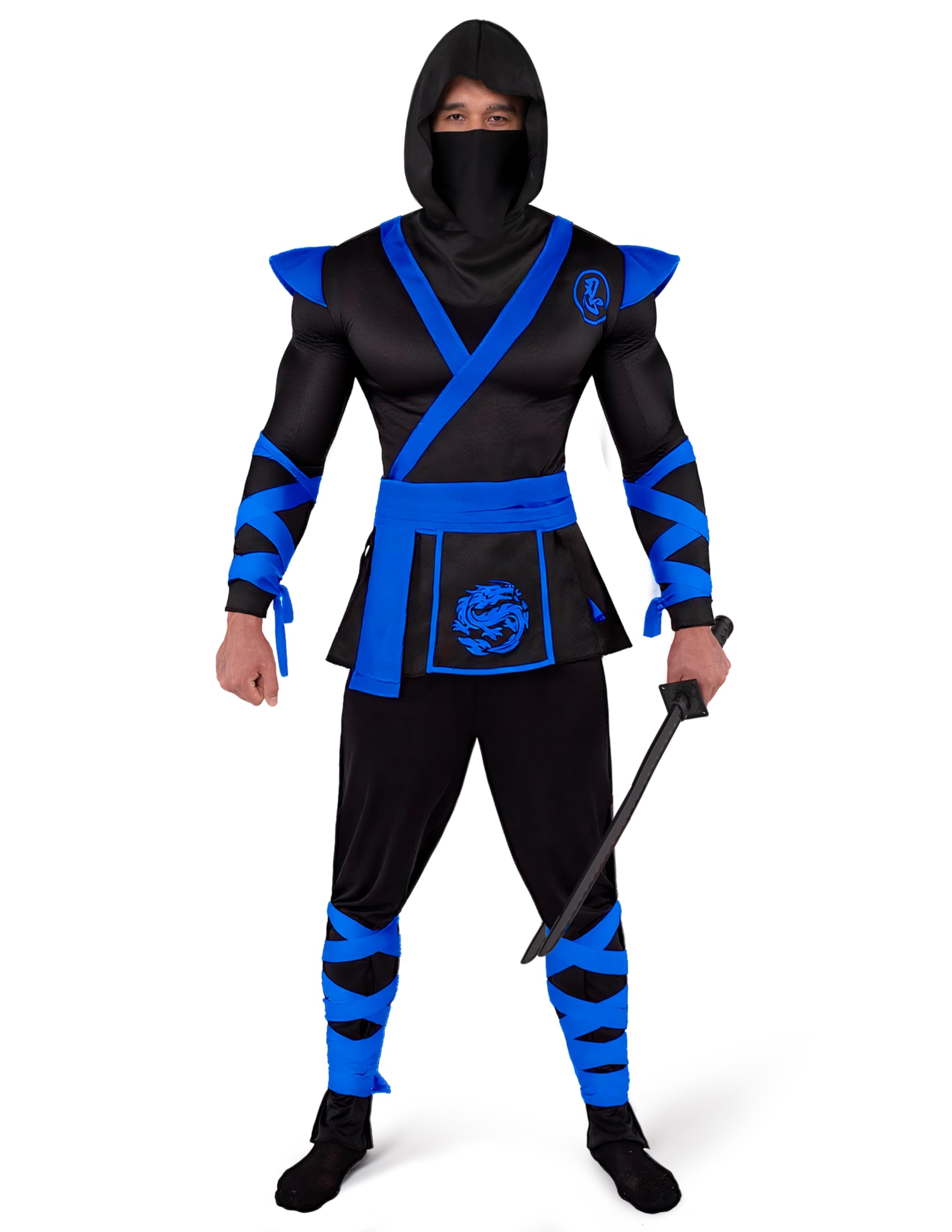 Spooktacular Creations Ninja Costume for Men, Ninja Costume for Halloween, Adult Ninja Costume for Halloween Cosplay Party, Size