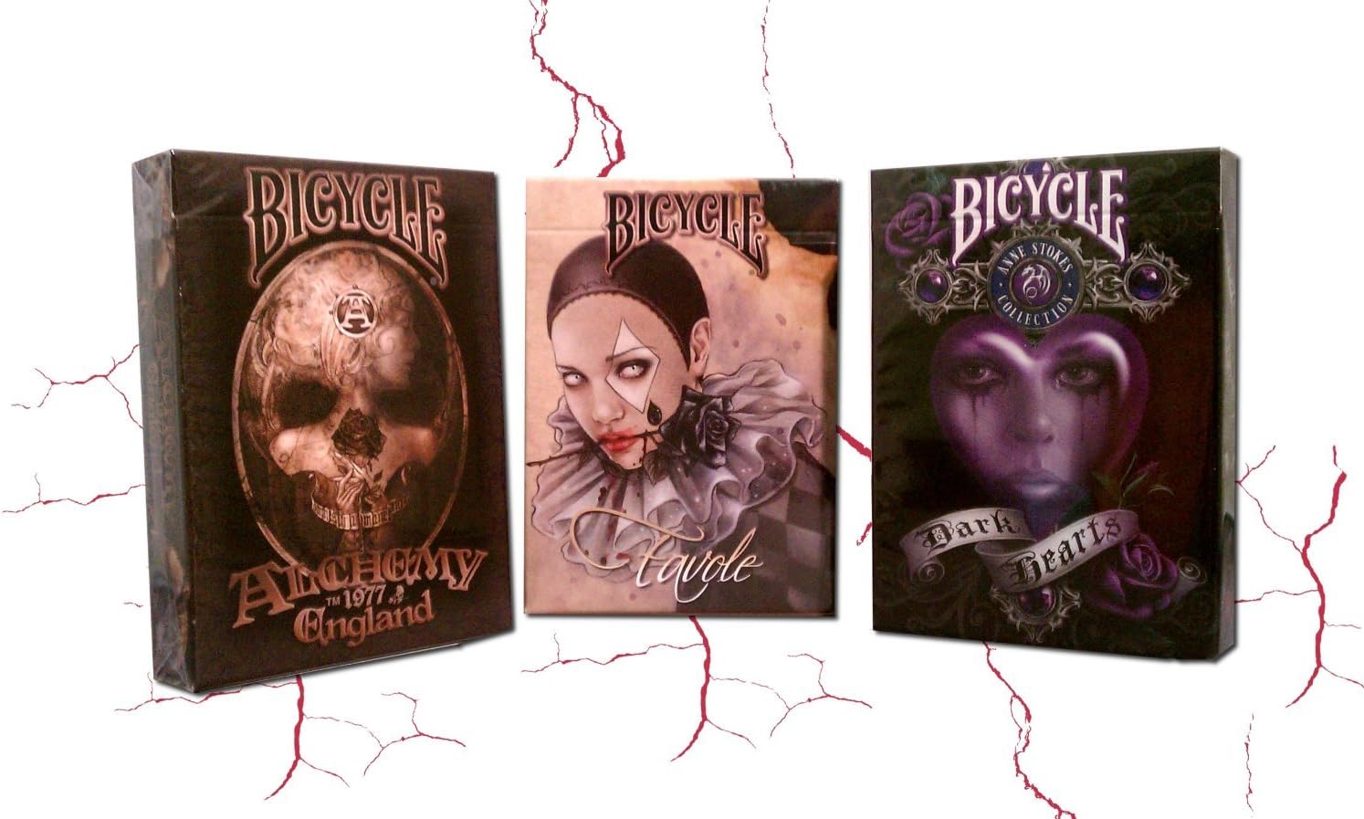 Lot 4 Deck Bicycle Fantasy Art Pack Favole Alchemy II Anee Stokes II Playing Cards and 1 Pocket Calculator