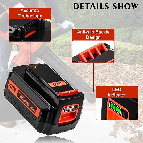 Miniatura 3 de Upgarded LBXR36 - Batería de repuesto de 40 voltios y 3.0 Ah compatible con Black and Decker batería de litio de 40 V LBX2040 LBXR36 LBXR2036 LST540
