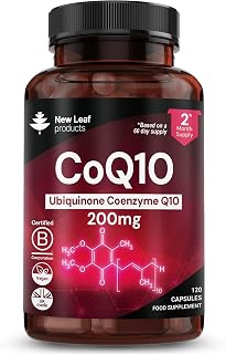 CoQ10 Supplement 200mg - Co Enzyme CQ10 120 Vegan Capsules 100% Pure and Naturally Fermented Ubiquinone Q10 High Strength Ubiquinone Coenzyme Q10 Coenzyme CoQ10 Supplement UK Made Ubiquinol