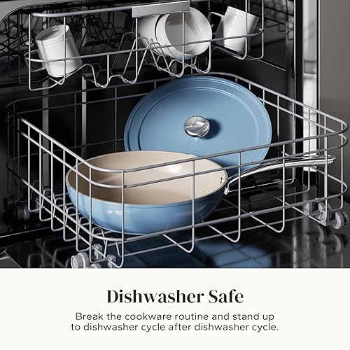 Miniatura 5 de Sartén de cerámica Redchef profunda con tapa, cocedor grande jumbo, sartenes de 11 pulgadas antiadherentes con asa de enfriamiento, sartén de cocina