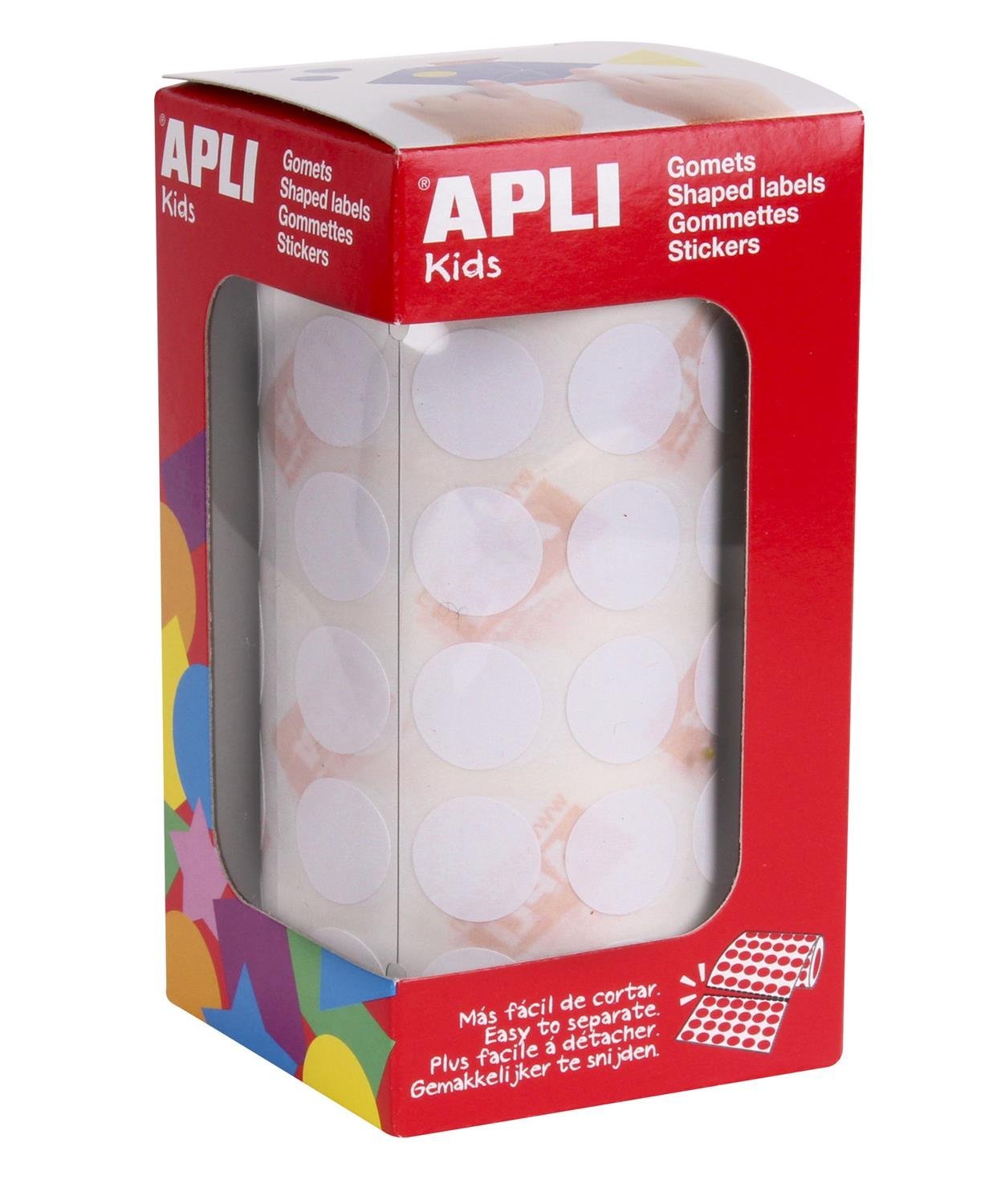 Round Stickers on Roll Diameter 15 mm White