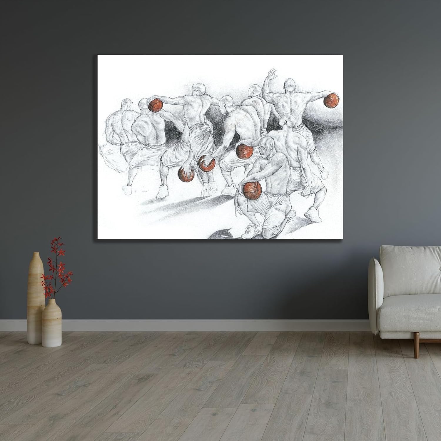 ArtDirect Basketball Study Unframed Art Print Giclee Poster by Unknown - Ready for Framing with Customization Sizes 10x8, 14x11, 20x15, 32x24, 48x36, and 60x45 Inches