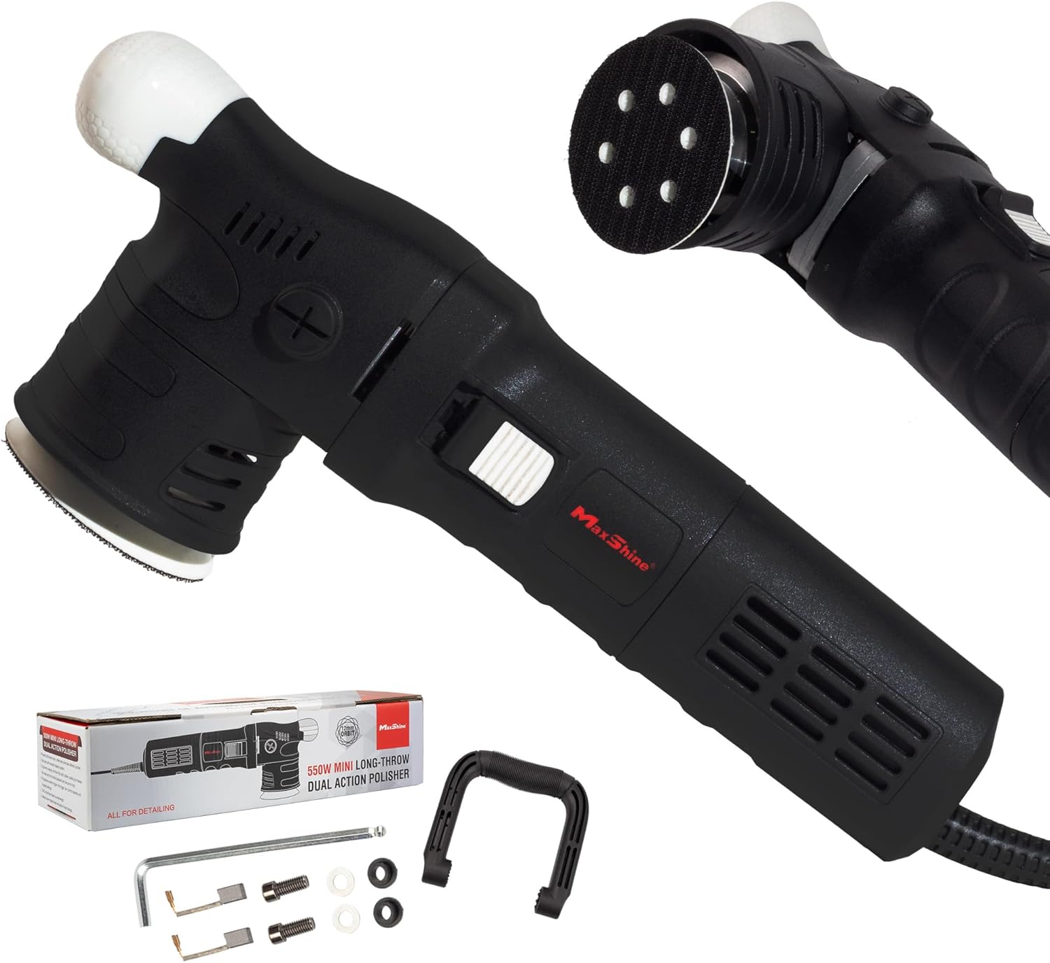 Maxshine M312 Dual Action Polisher | 12mm Throw, 3” Backing Plate, 550W Motor | 6-Speed, Low Vibration, Ergonomic Grip | Auto, Boat & Marine Detailing Tool for Swirl & Scratch Removal