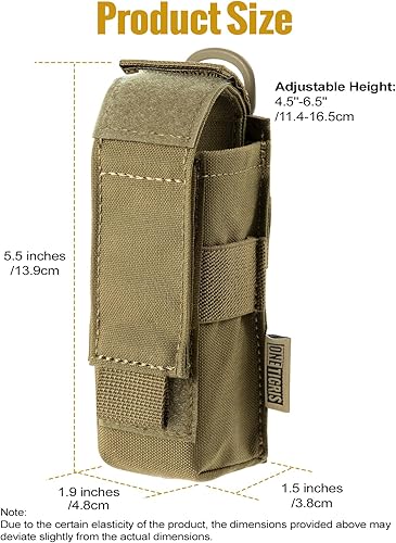 Miniatura 2 de OneTigris Funda de linterna táctica Molle 1000D Cordura Nylon linterna bolsa titular