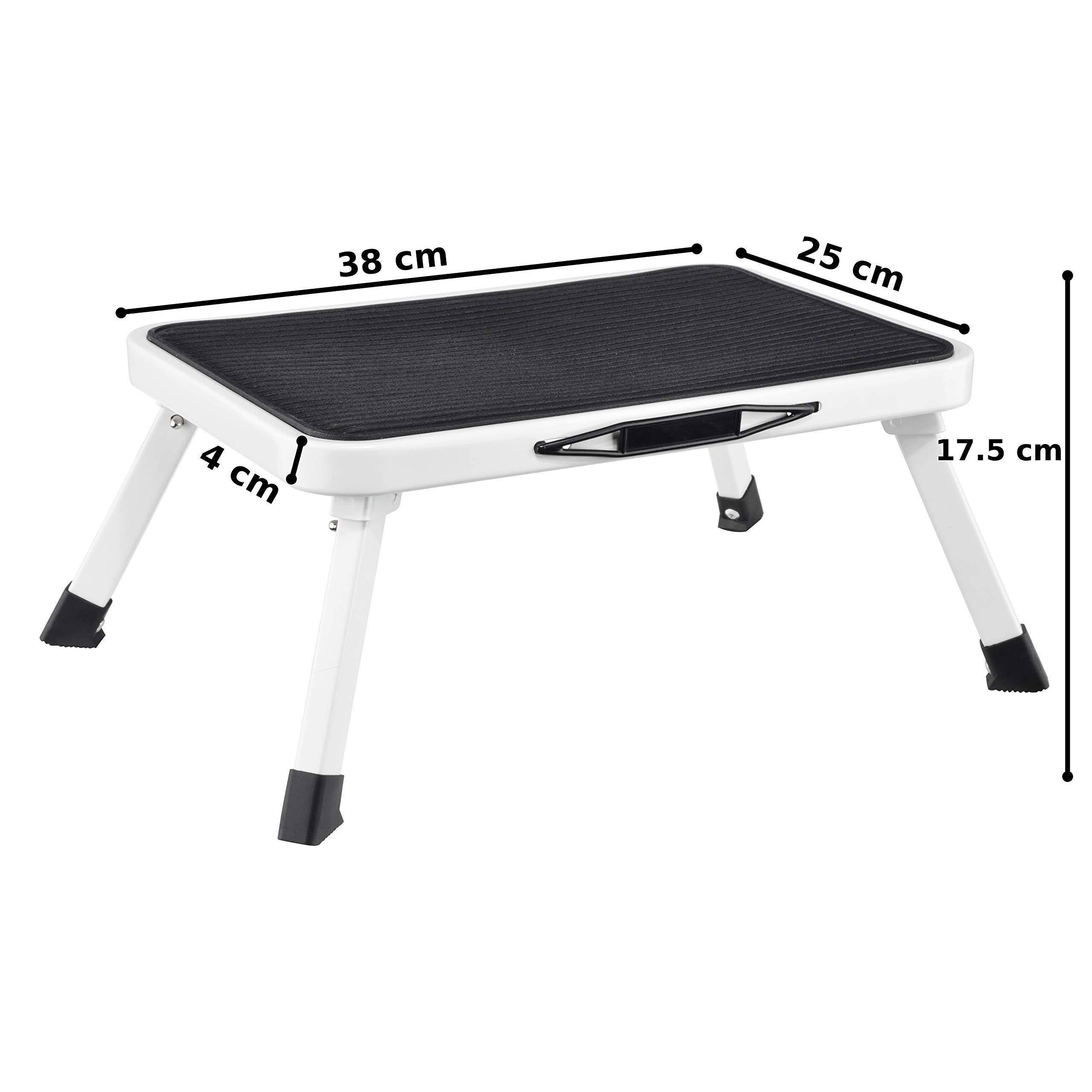 Wohnwagen Trittstufe klappbar - Tritt belastbar bis 150 kg - Camping Klapptritt mit Rutschfester Oberfläche