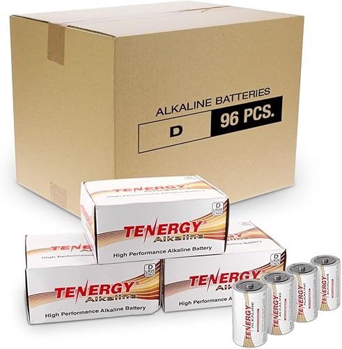 Tenergy Batería alcalina LR20 de 1.5 V D, baterías no recargables D de alto rendimiento para relojes, controles remotos, juguetes y dispositivos