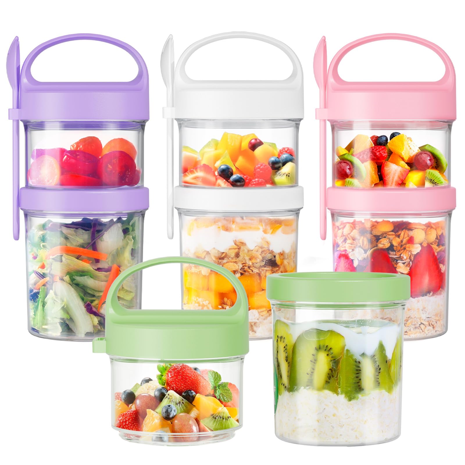LUXEAR Confezione da 4 barattoli e contenitori per alimenti colorati
