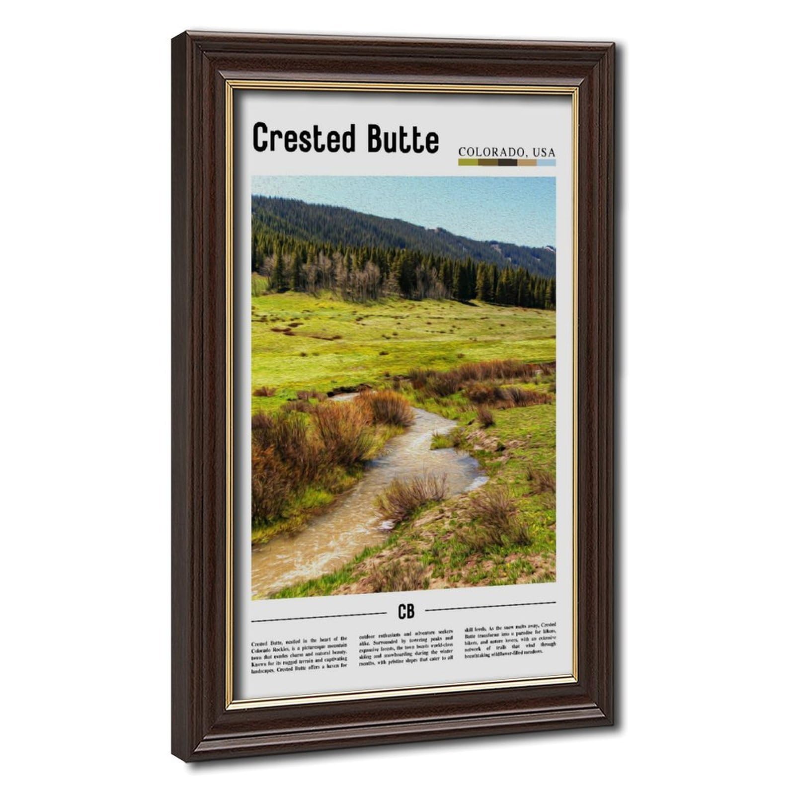 Wcyb Mokume Gane Frame Crested Butte Colorado The United States Of America Scenery Travel Prints Posters Canvas Deco Paintings Wall Art For Office Living Room Hangable Frame