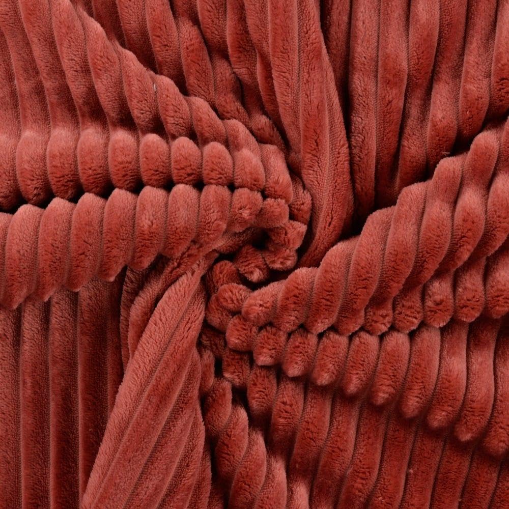 Crs Fur Fabrics Brown Cuddlesoft Fleece Jumbo Cord Fabric Material Terracotta 1Mtr