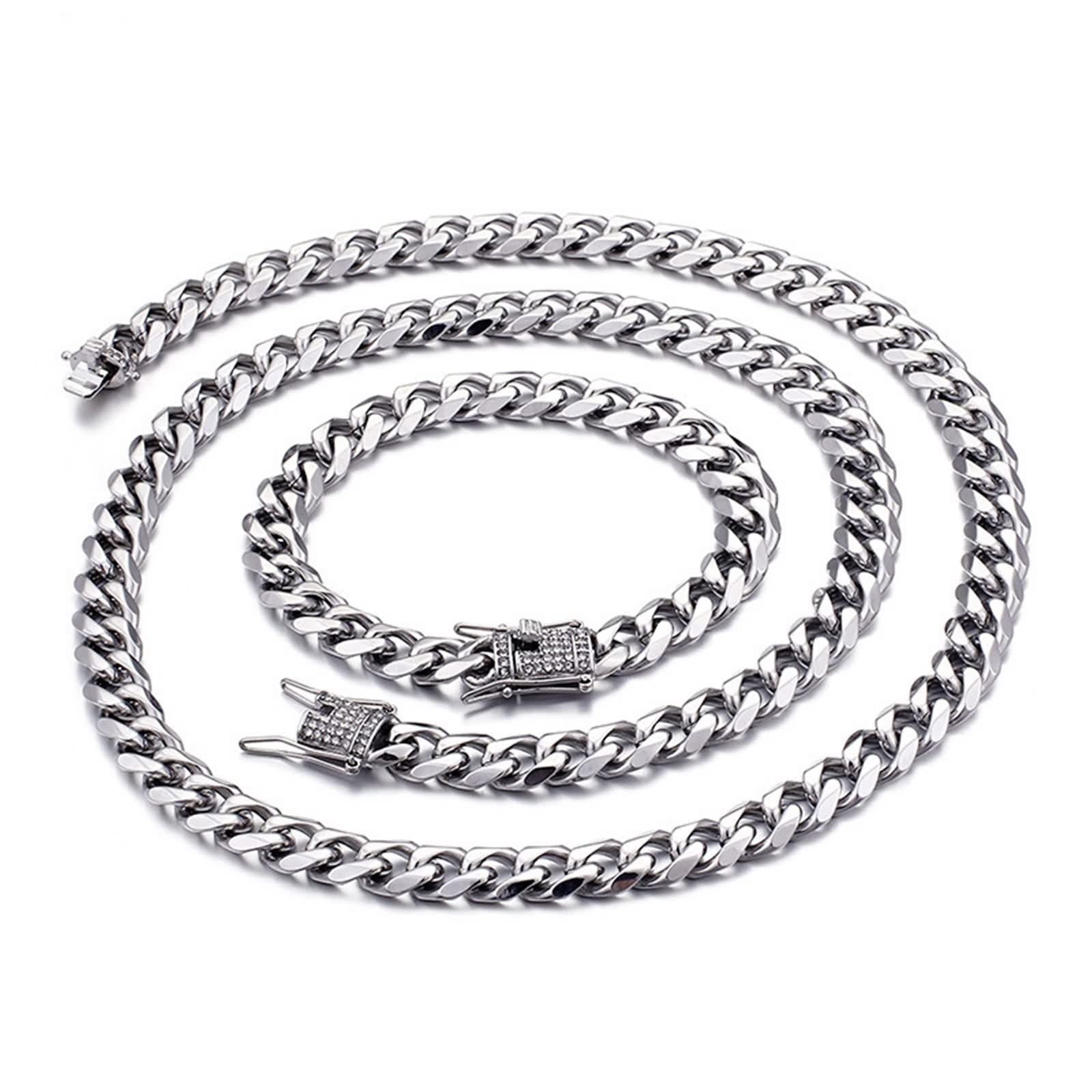 Pulsera Cadena de Oro, Brazalete Hombre Acero Inoxidable Rock-Hip-Hop Pulsera Hombre Regalo Amiga