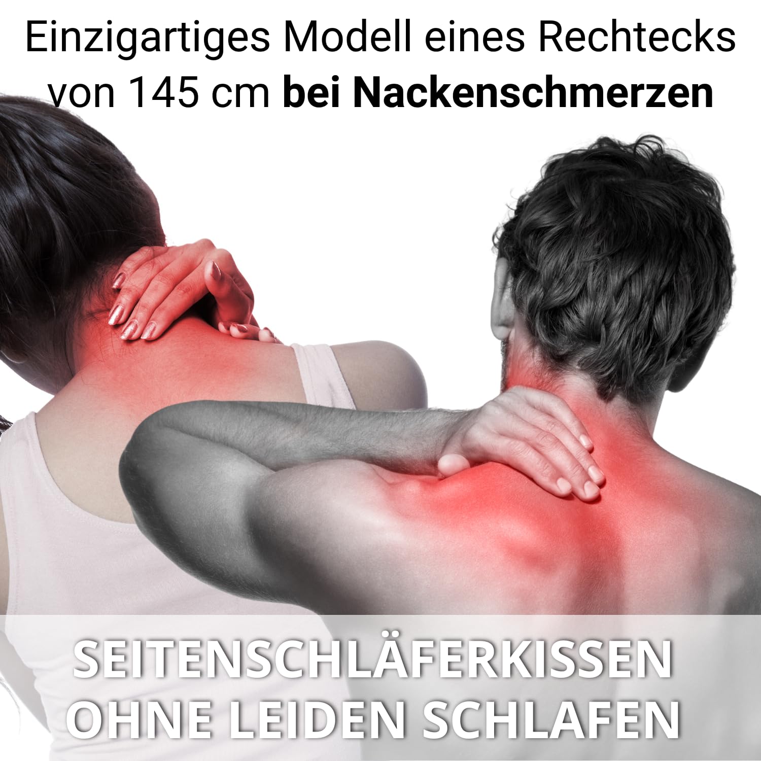 Seitenschläferkissen Memory Foam 40 x 145 cm XXL Gel Viscoschaum Orthopädisch Kissen für Schwangere
